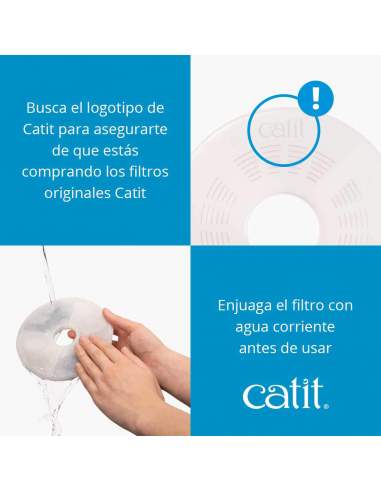 Catit Fuente con flores: bebedero de 3 litros con filtro de triple acción :  Productos para Animales 